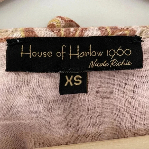 House of Harlow 1960 XS Aditi Wrap Pattern Maxi Dress Boho Ruffles Tiered Fall - Picture 7 of 13